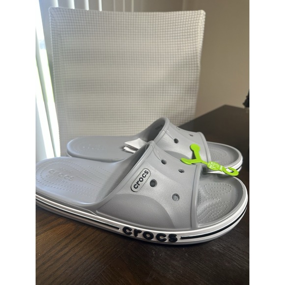 Crocs Bayaband Slide Men\'s Sandals Gray Comfort Lightweight Size 12 Synthetic main image 4